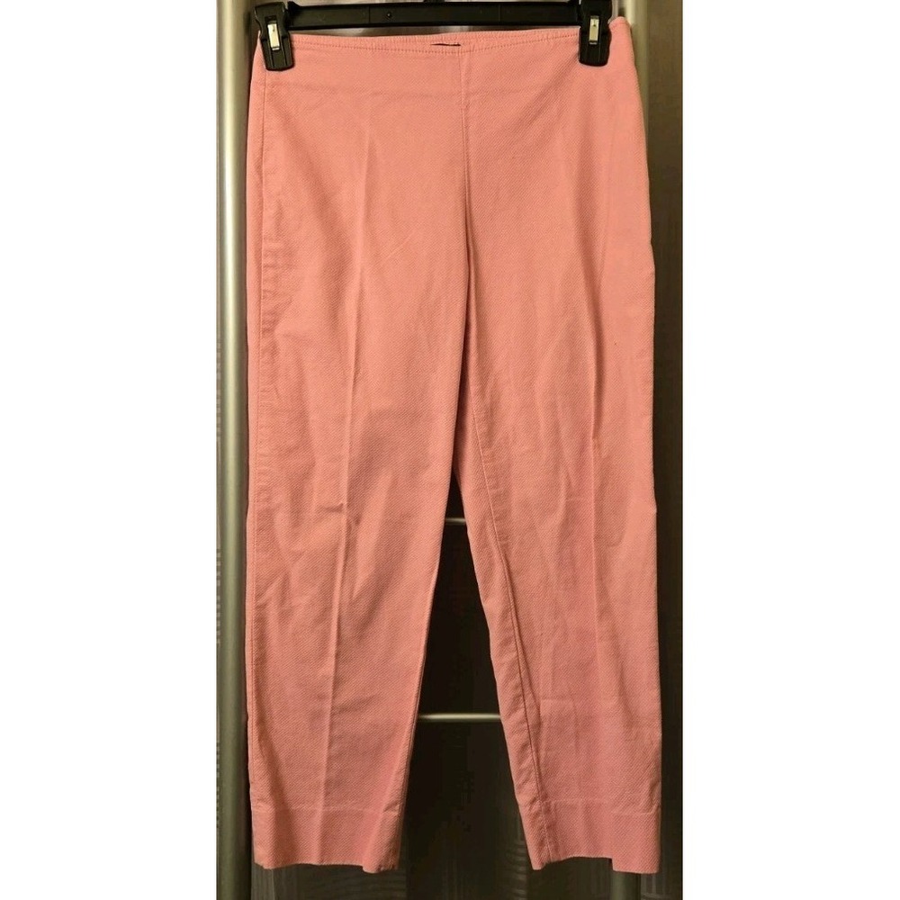 Talbots Womens‎ Classic Side Zip Ankle Pants 2 Petite Pink Stretch